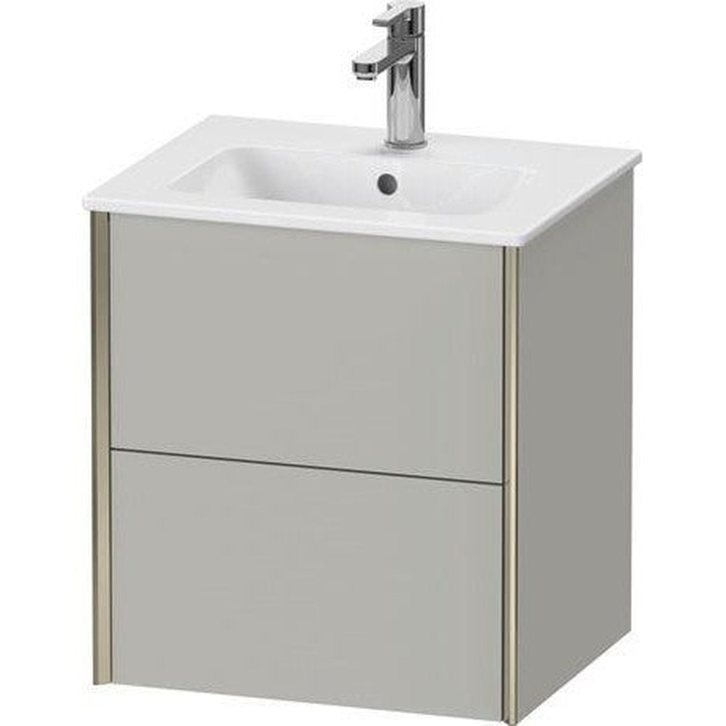 Duravit Xviu 20" x 22" x 17" Two Drawer Wall-Mount Vanity Unit, Concrete Grey Matt (XV43150B107)