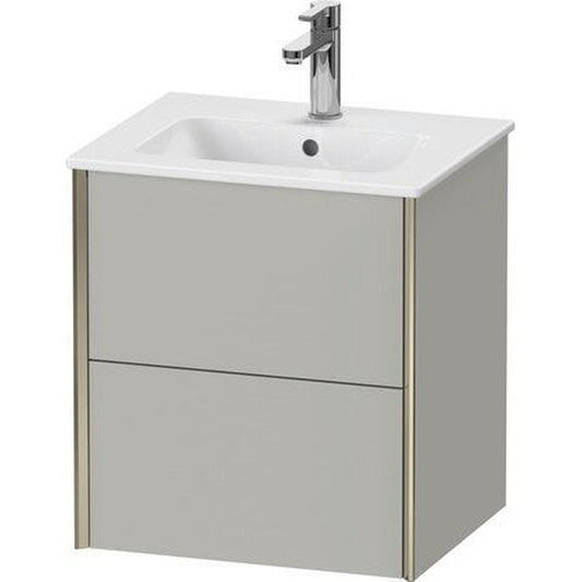 Duravit Xviu 20" x 22" x 17" Two Drawer Wall-Mount Vanity Unit, Concrete Grey Matt (XV43150B107)