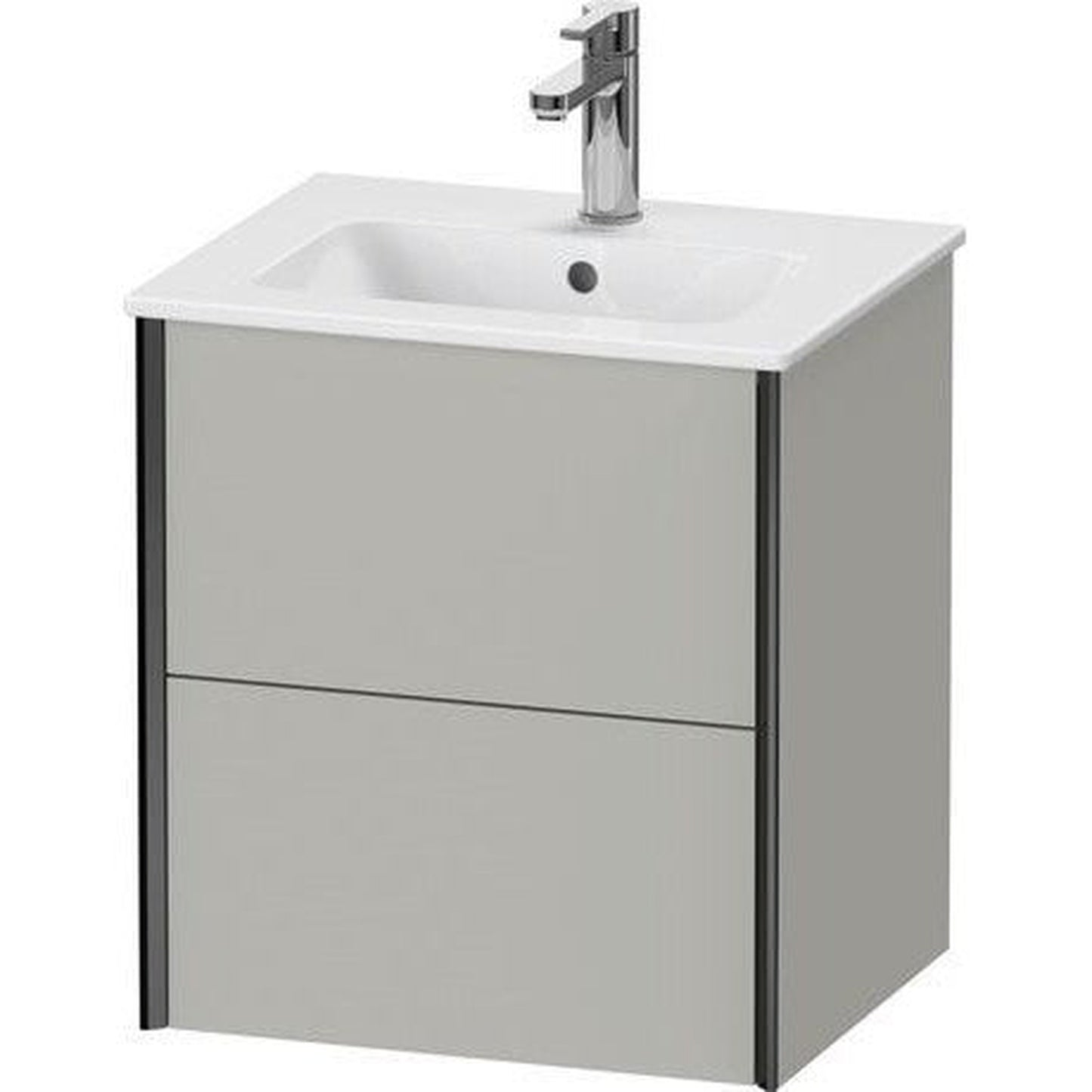 Duravit Xviu 20" x 22" x 17" Two Drawer Wall-Mount Vanity Unit, Concrete Grey Matt (XV43150B207)