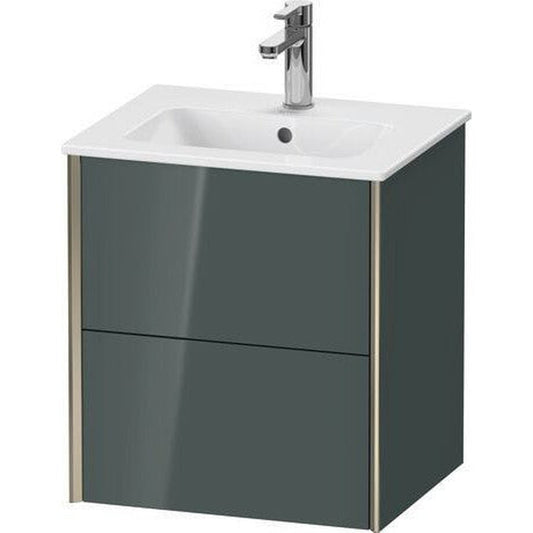 Duravit Xviu 20" x 22" x 17" Two Drawer Wall-Mount Vanity Unit, Dolomiti Grey High Gloss Lacquer (XV43150B138)