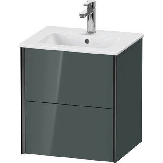 Duravit Xviu 20" x 22" x 17" Two Drawer Wall-Mount Vanity Unit, Dolomiti Grey High Gloss Lacquer (XV43150B238)