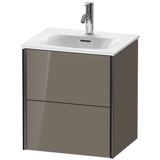 Duravit Xviu 20" x 22" x 17" Two Drawer Wall-Mount Vanity Unit, Flannel Grey High Gloss Lacquer (XV41310B289)