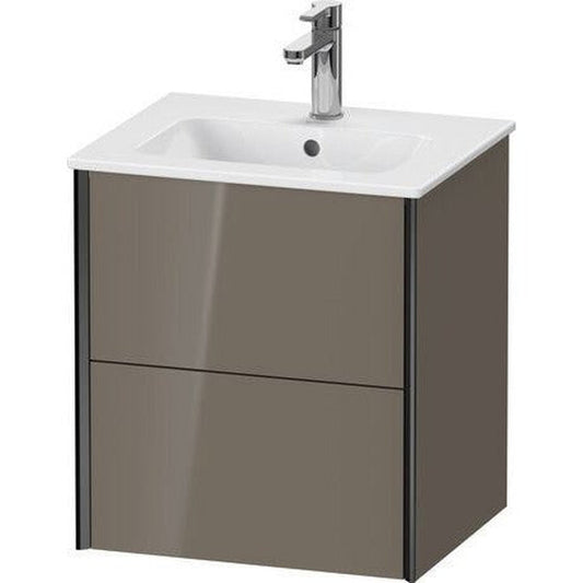 Duravit Xviu 20" x 22" x 17" Two Drawer Wall-Mount Vanity Unit, Flannel Grey High Gloss Lacquer (XV43150B289)