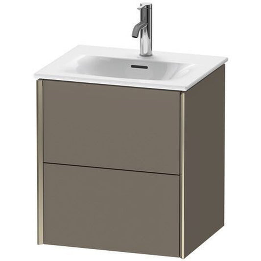 Duravit Xviu 20" x 22" x 17" Two Drawer Wall-Mount Vanity Unit, Flannel Grey Satin Matt Lacquer (XV41310B190)
