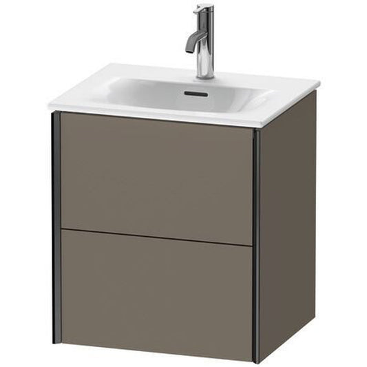 Duravit Xviu 20" x 22" x 17" Two Drawer Wall-Mount Vanity Unit, Flannel Grey Satin Matt Lacquer (XV41310B290)