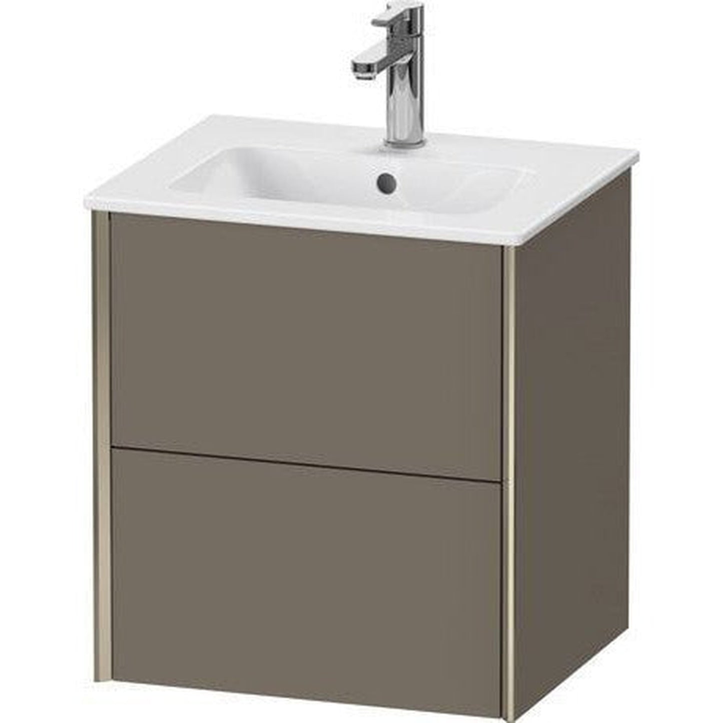 Duravit Xviu 20" x 22" x 17" Two Drawer Wall-Mount Vanity Unit, Flannel Grey Satin Matt Lacquer (XV43150B190)