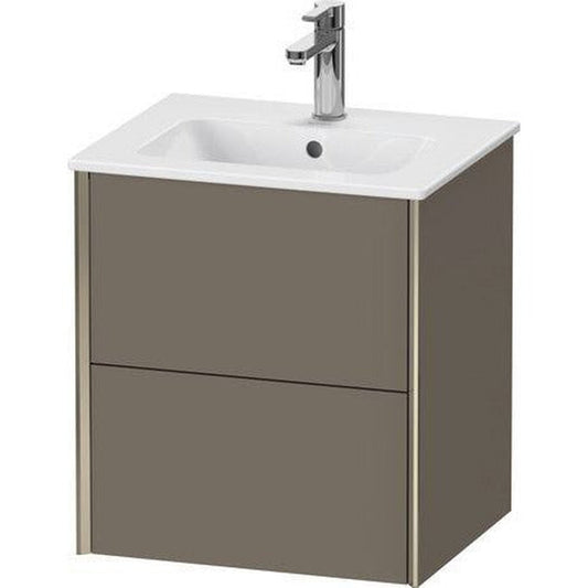 Duravit Xviu 20" x 22" x 17" Two Drawer Wall-Mount Vanity Unit, Flannel Grey Satin Matt Lacquer (XV43150B190)