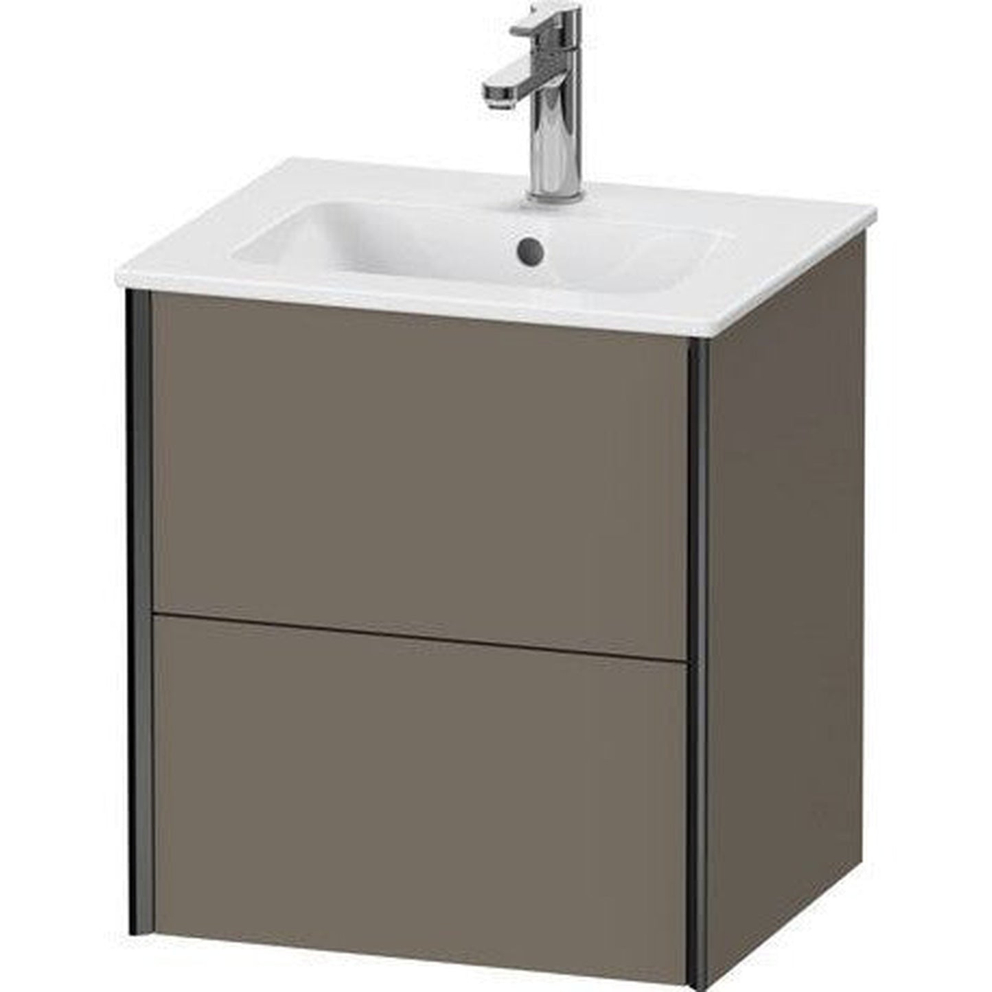 Duravit Xviu 20" x 22" x 17" Two Drawer Wall-Mount Vanity Unit, Flannel Grey Satin Matt Lacquer (XV43150B290)