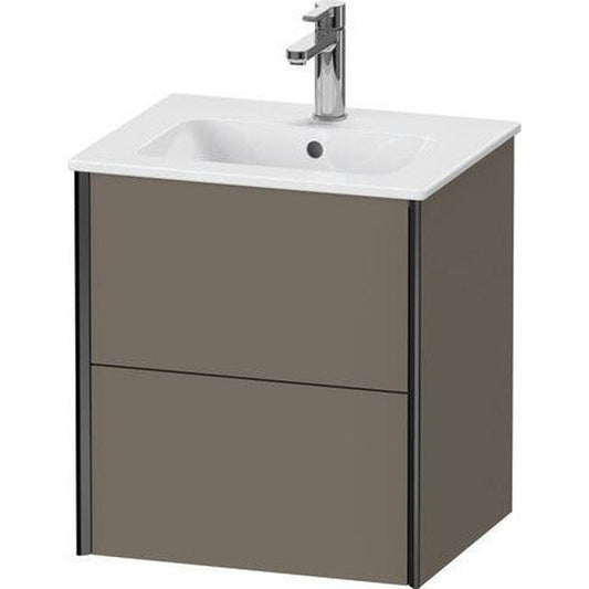 Duravit Xviu 20" x 22" x 17" Two Drawer Wall-Mount Vanity Unit, Flannel Grey Satin Matt Lacquer (XV43150B290)