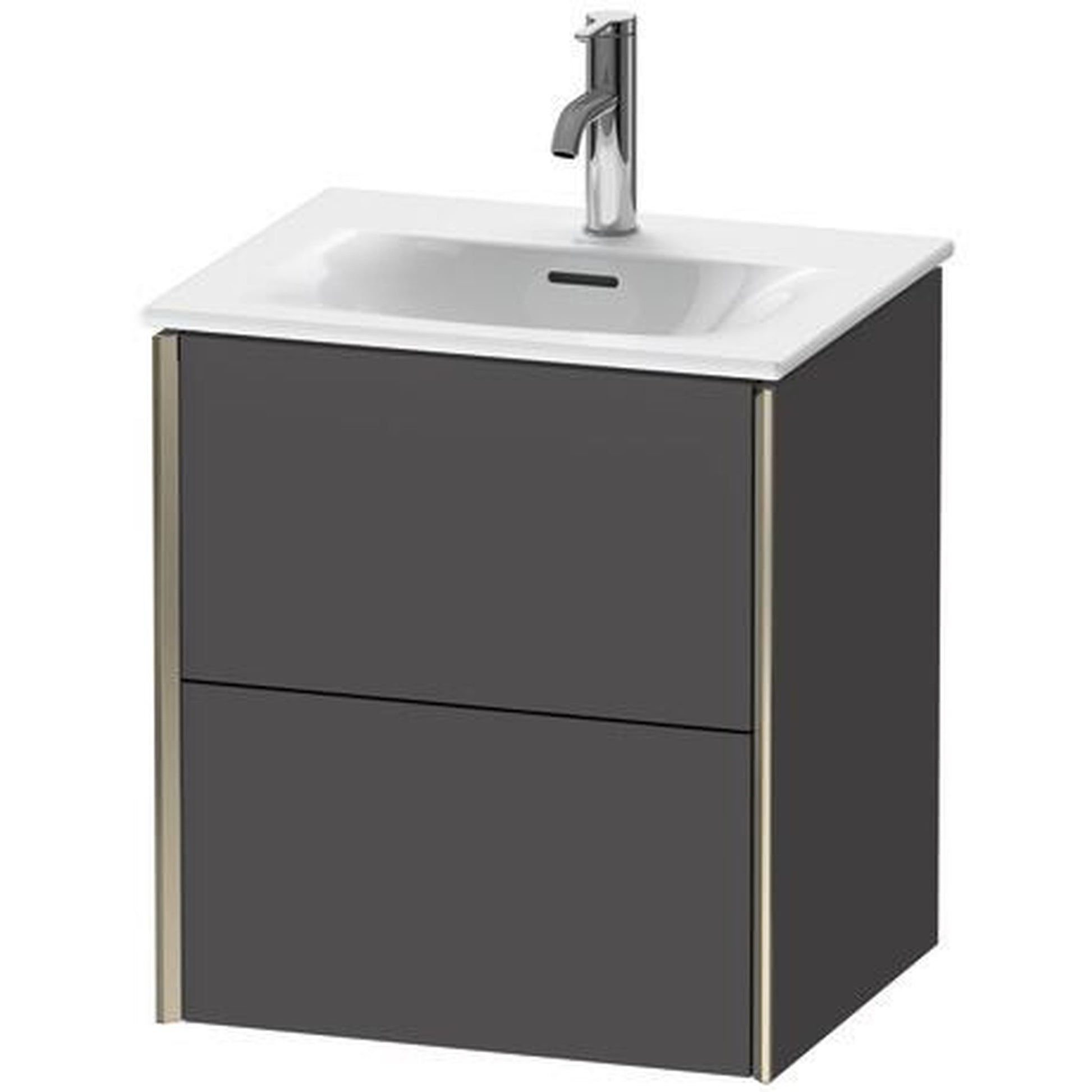 Duravit Xviu 20" x 22" x 17" Two Drawer Wall-Mount Vanity Unit, Graphite Matt (XV41310B149)