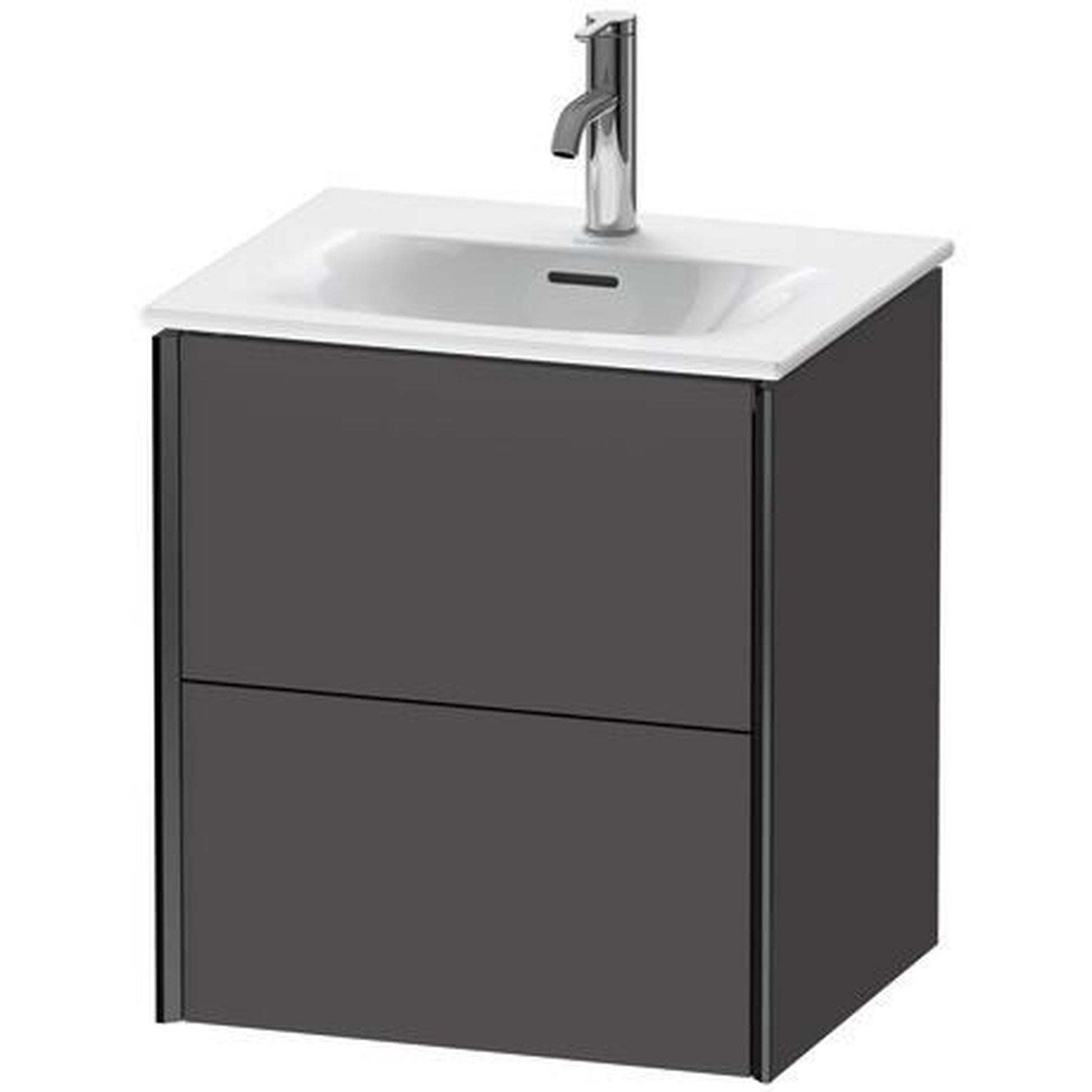 Duravit Xviu 20" x 22" x 17" Two Drawer Wall-Mount Vanity Unit, Graphite Matt (XV41310B249)