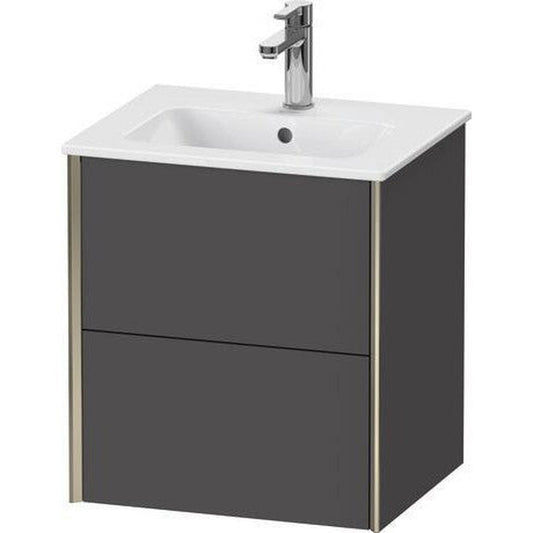 Duravit Xviu 20" x 22" x 17" Two Drawer Wall-Mount Vanity Unit, Graphite Matt (XV43150B149)