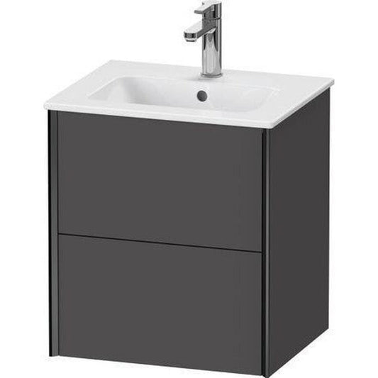 Duravit Xviu 20" x 22" x 17" Two Drawer Wall-Mount Vanity Unit, Graphite Matt (XV43150B249)