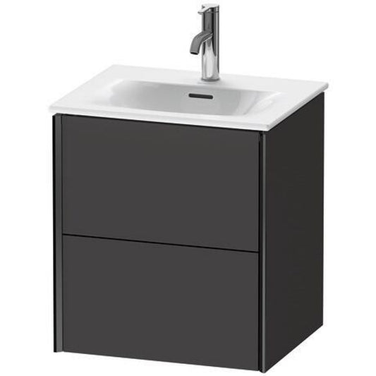 Duravit Xviu 20" x 22" x 17" Two Drawer Wall-Mount Vanity Unit, Graphite Super Matt (XV41310B280)