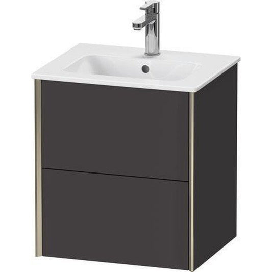 Duravit Xviu 20" x 22" x 17" Two Drawer Wall-Mount Vanity Unit, Graphite Super Matt (XV43150B180)