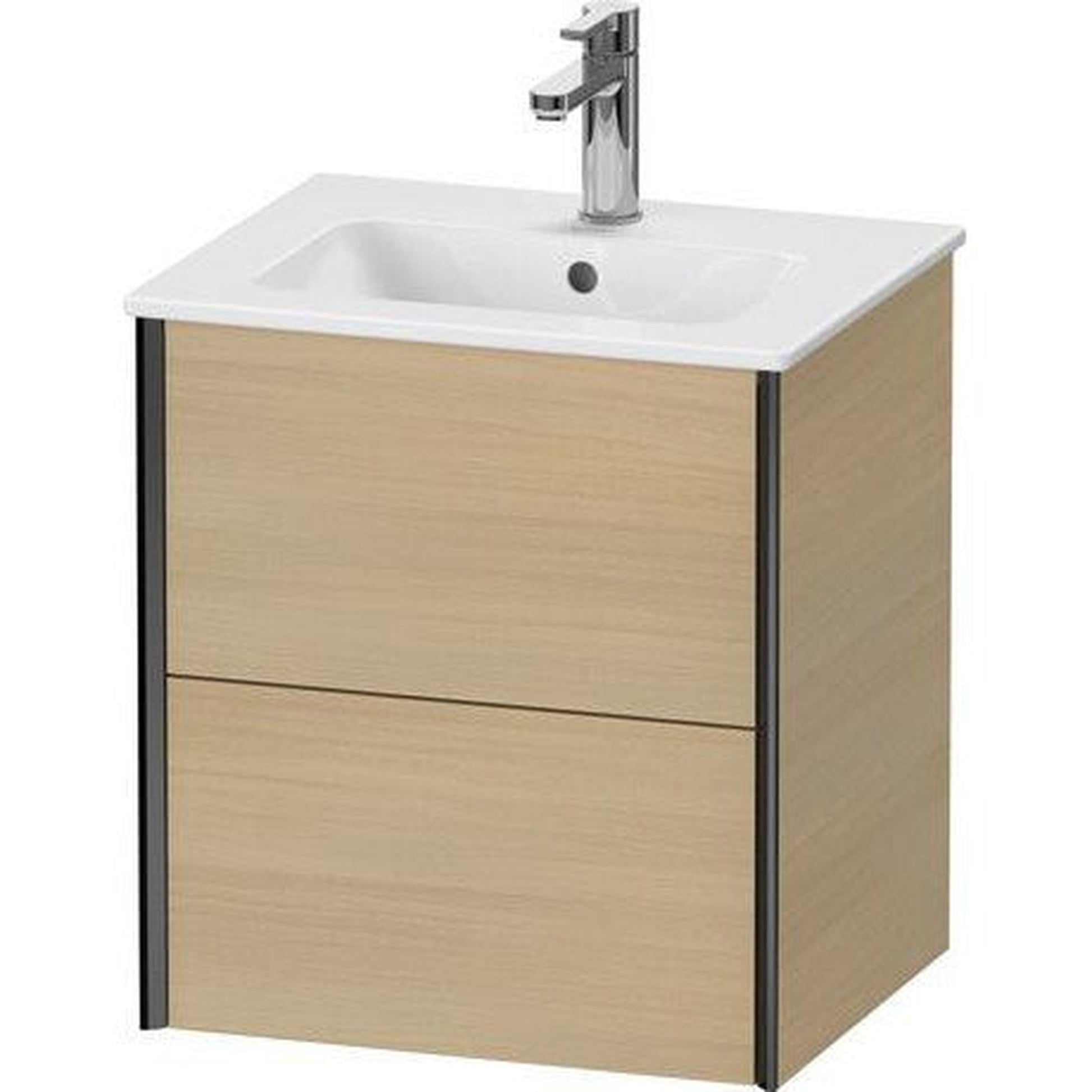 Duravit Xviu 20" x 22" x 17" Two Drawer Wall-Mount Vanity Unit, Mediterreanean Oak Real Wood Veneer (XV43150B271)