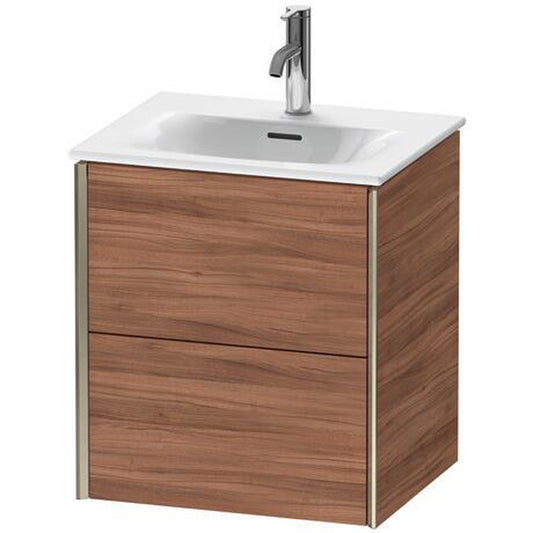 Duravit Xviu 20" x 22" x 17" Two Drawer Wall-Mount Vanity Unit, Natural Walnut (XV41310B179)