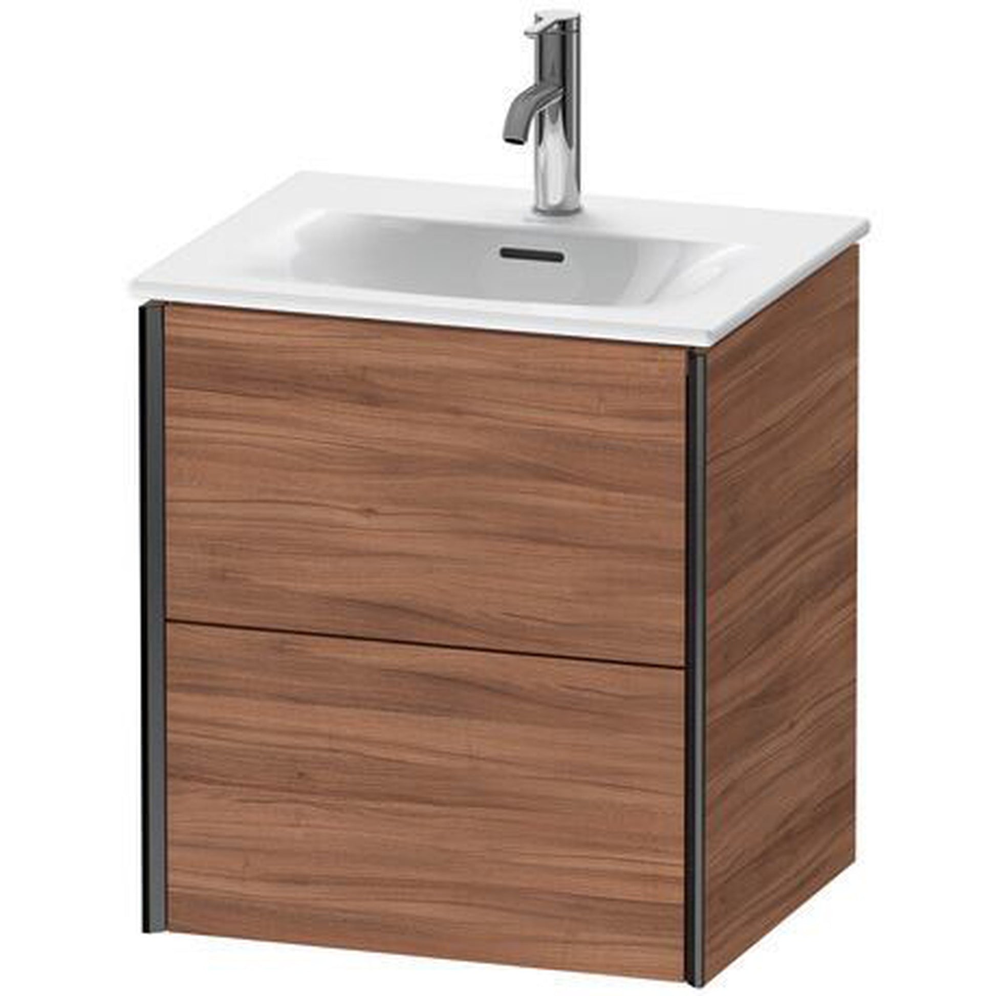 Duravit Xviu 20" x 22" x 17" Two Drawer Wall-Mount Vanity Unit, Natural Walnut (XV41310B279)