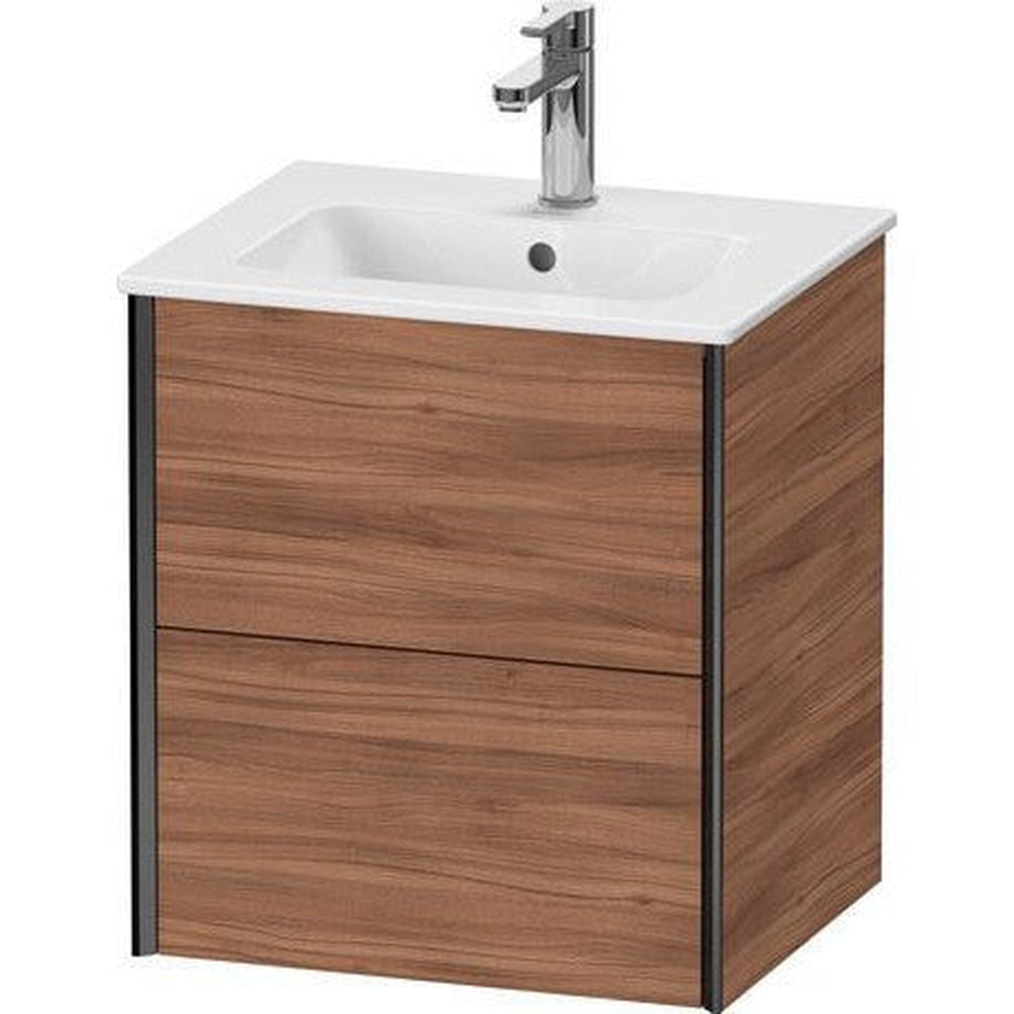 Duravit Xviu 20" x 22" x 17" Two Drawer Wall-Mount Vanity Unit, Natural Walnut (XV43150B279)