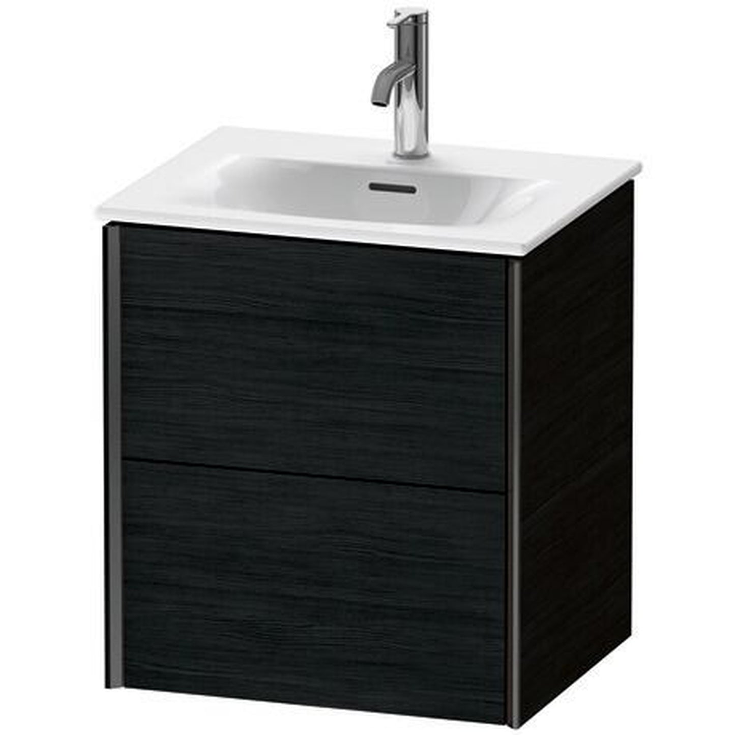 Duravit Xviu 20" x 22" x 17" Two Drawer Wall-Mount Vanity Unit, Oak Black (XV41310B216)