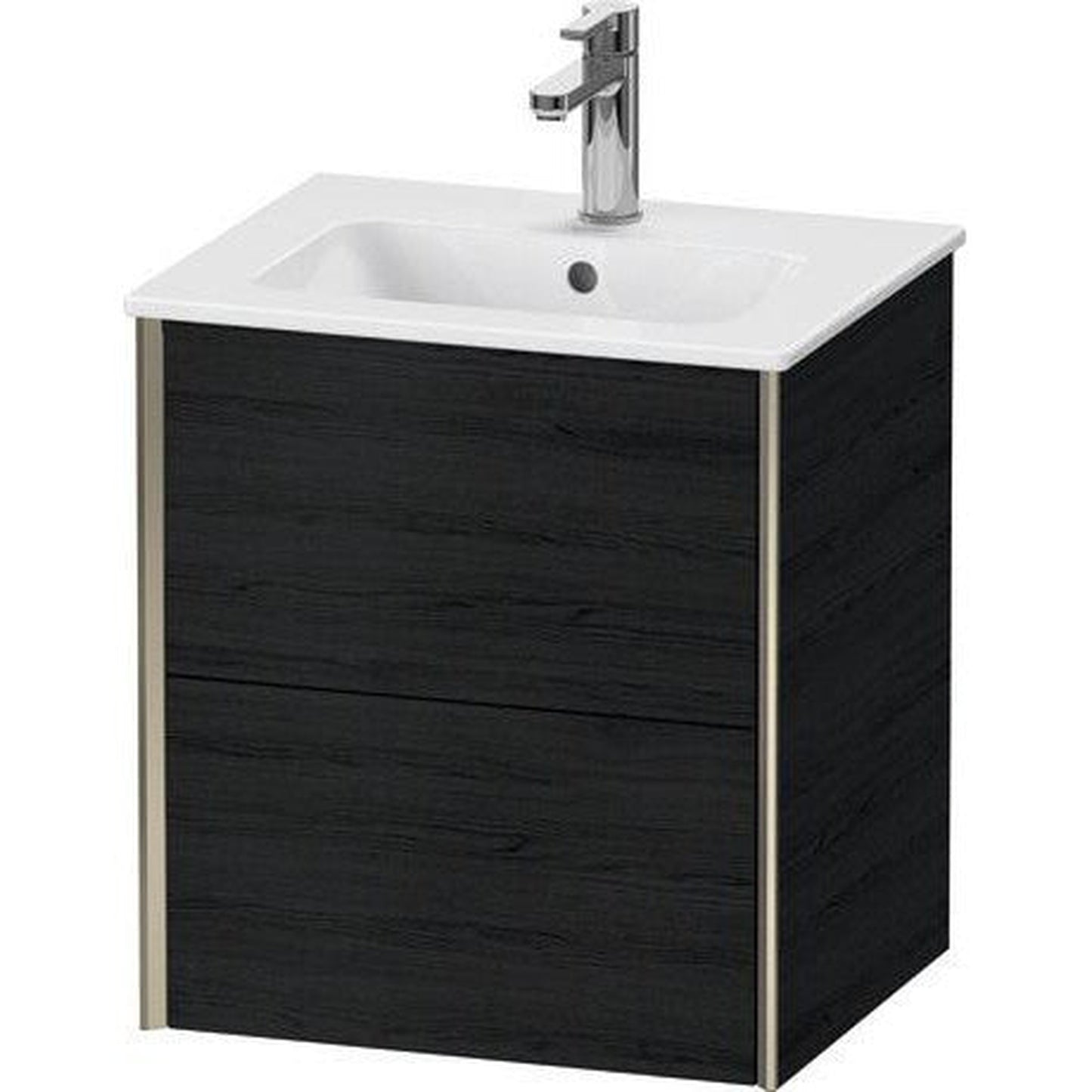 Duravit Xviu 20" x 22" x 17" Two Drawer Wall-Mount Vanity Unit, Oak Black (XV43150B116)