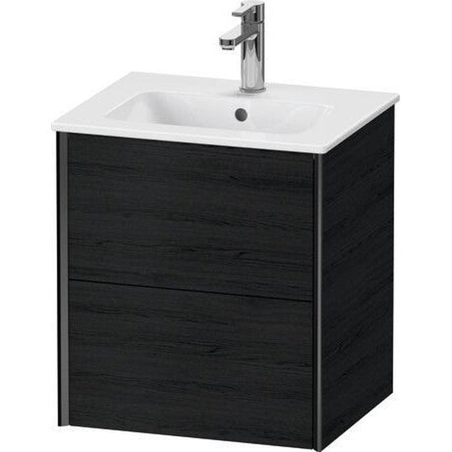 Duravit Xviu 20" x 22" x 17" Two Drawer Wall-Mount Vanity Unit, Oak Black (XV43150B216)