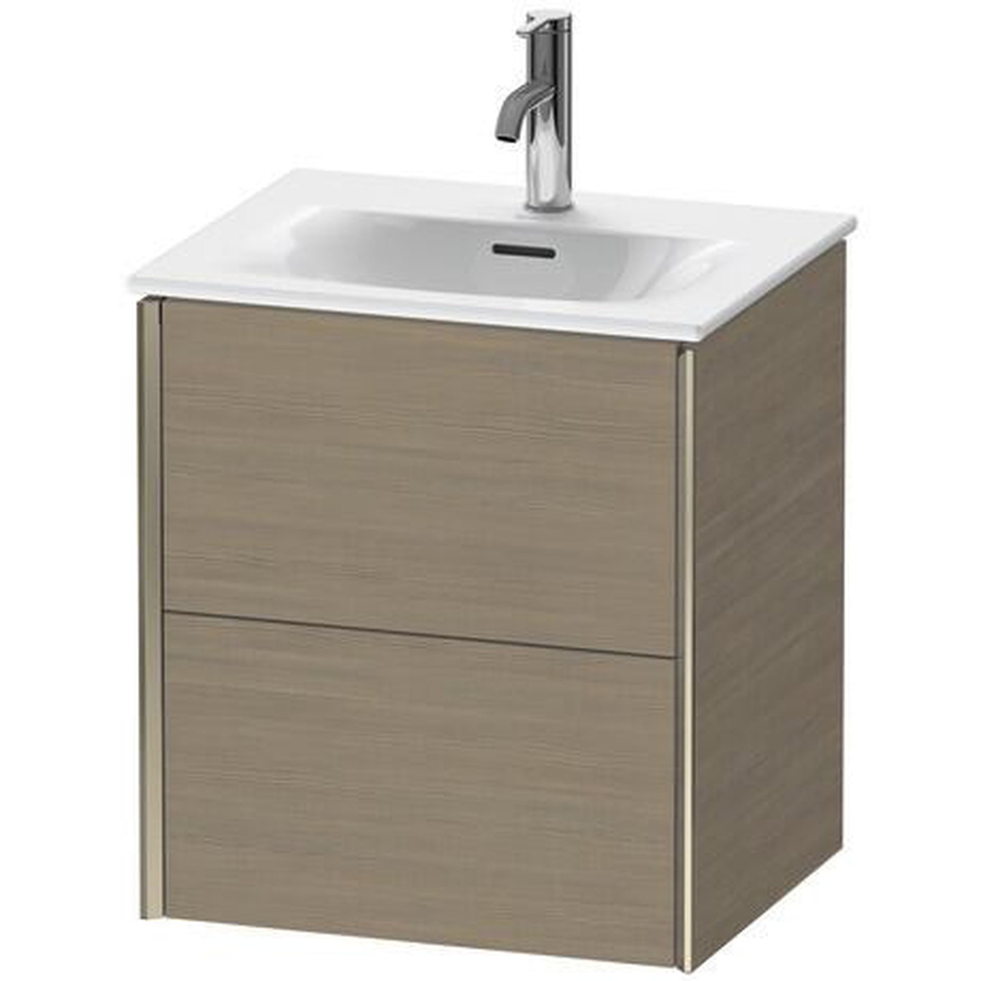 Duravit Xviu 20" x 22" x 17" Two Drawer Wall-Mount Vanity Unit, Oak Terra (XV41310B135)