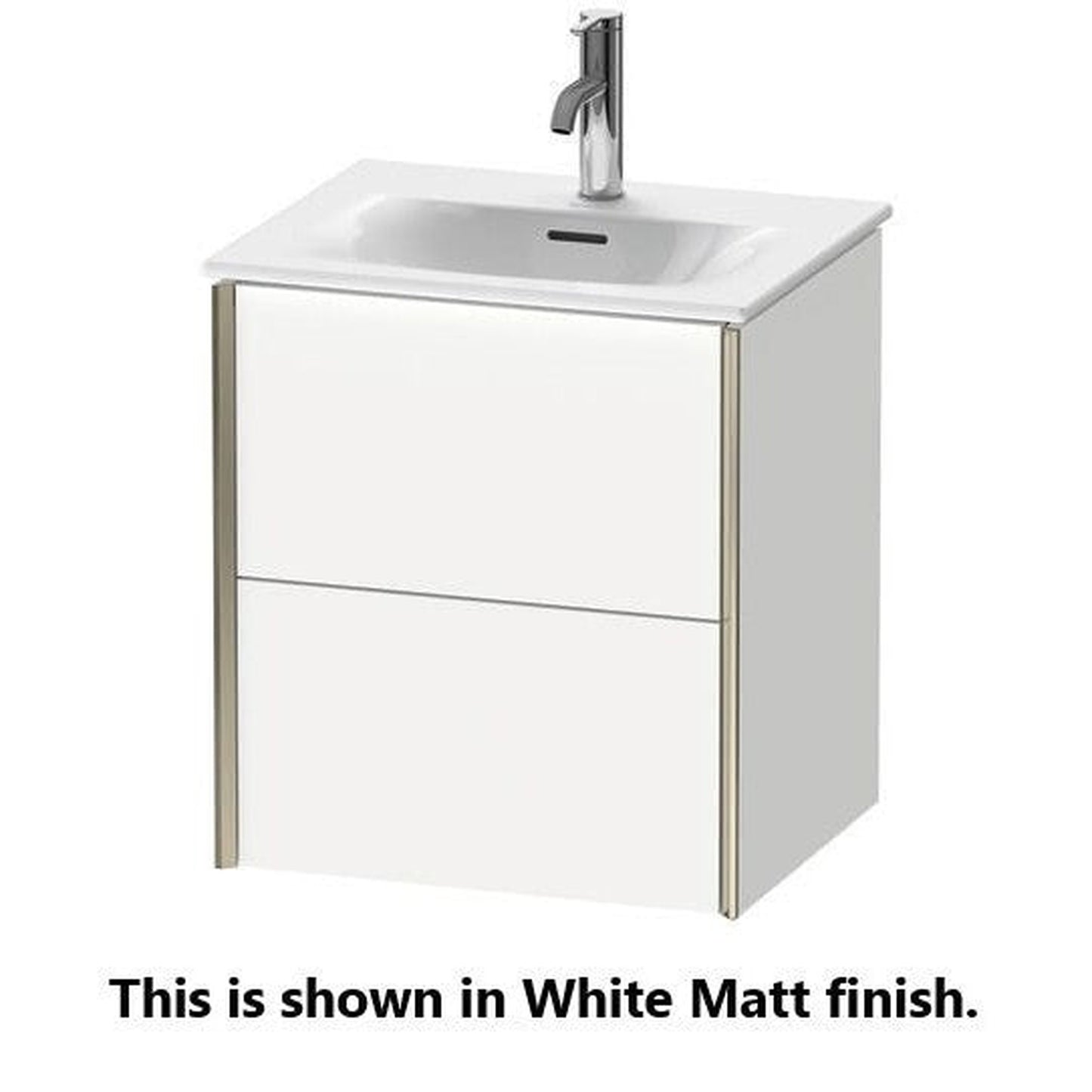 Duravit Xviu 20" x 22" x 17" Two Drawer Wall-Mount Vanity Unit, Stone Blue High Gloss Lacquer (XV41310B147)