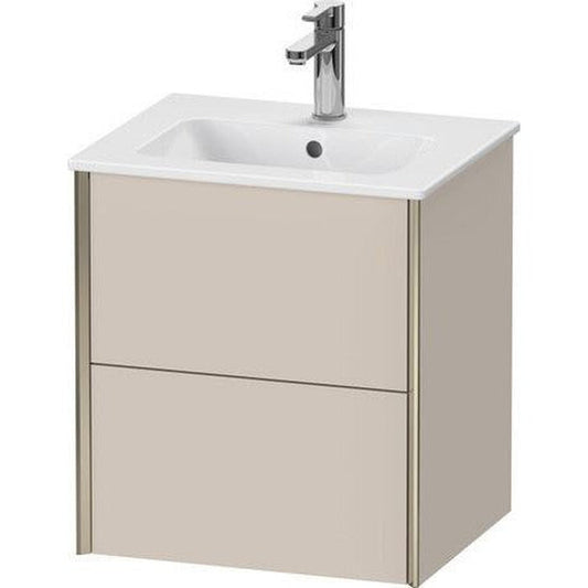 Duravit Xviu 20" x 22" x 17" Two Drawer Wall-Mount Vanity Unit, Taupe Matt (XV43150B191)