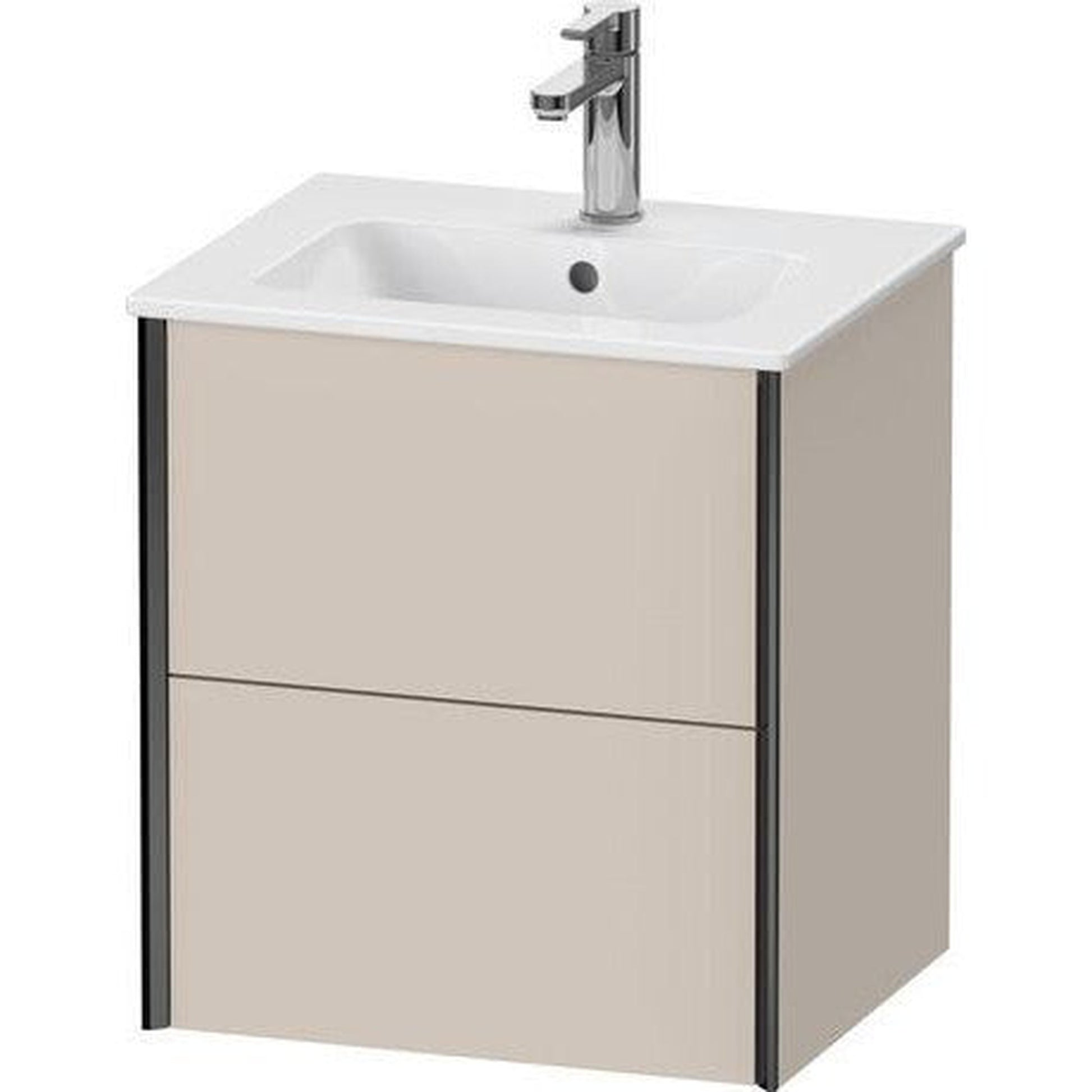 Duravit Xviu 20" x 22" x 17" Two Drawer Wall-Mount Vanity Unit, Taupe Matt (XV43150B291)