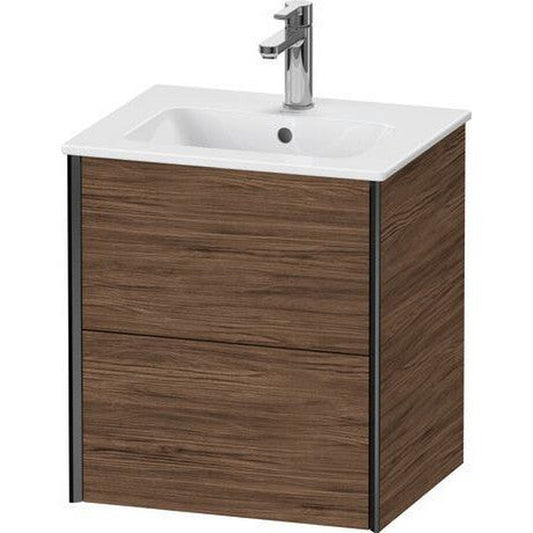 Duravit Xviu 20" x 22" x 17" Two Drawer Wall-Mount Vanity Unit, Walnut Dark (XV43150B221)