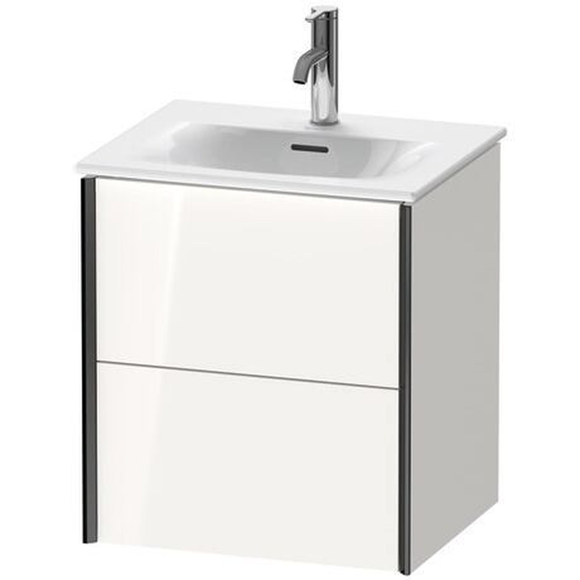Duravit Xviu 20" x 22" x 17" Two Drawer Wall-Mount Vanity Unit, White High Gloss Lacquer (XV41310B285)