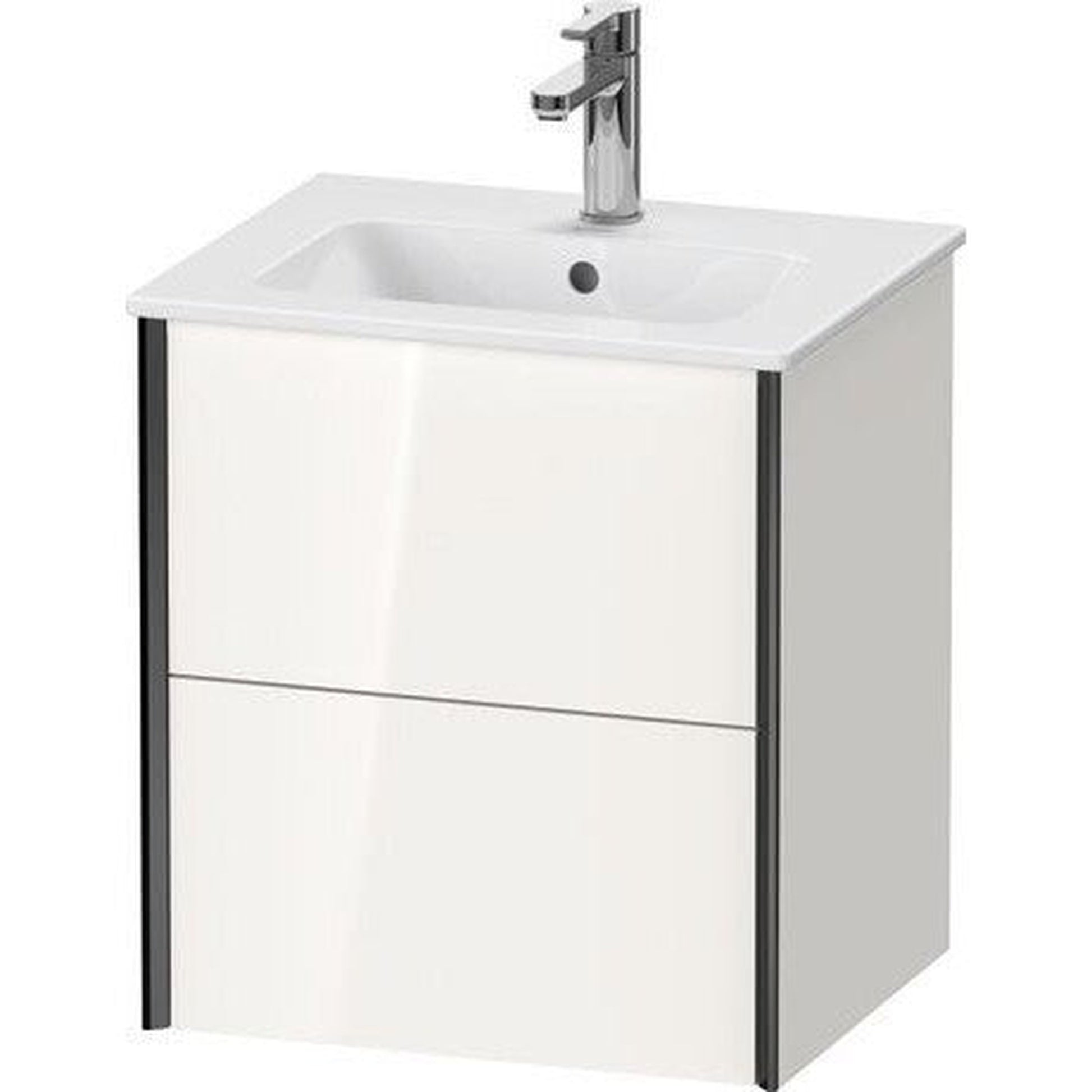 Duravit Xviu 20" x 22" x 17" Two Drawer Wall-Mount Vanity Unit, White High Gloss Lacquer (XV43150B285)