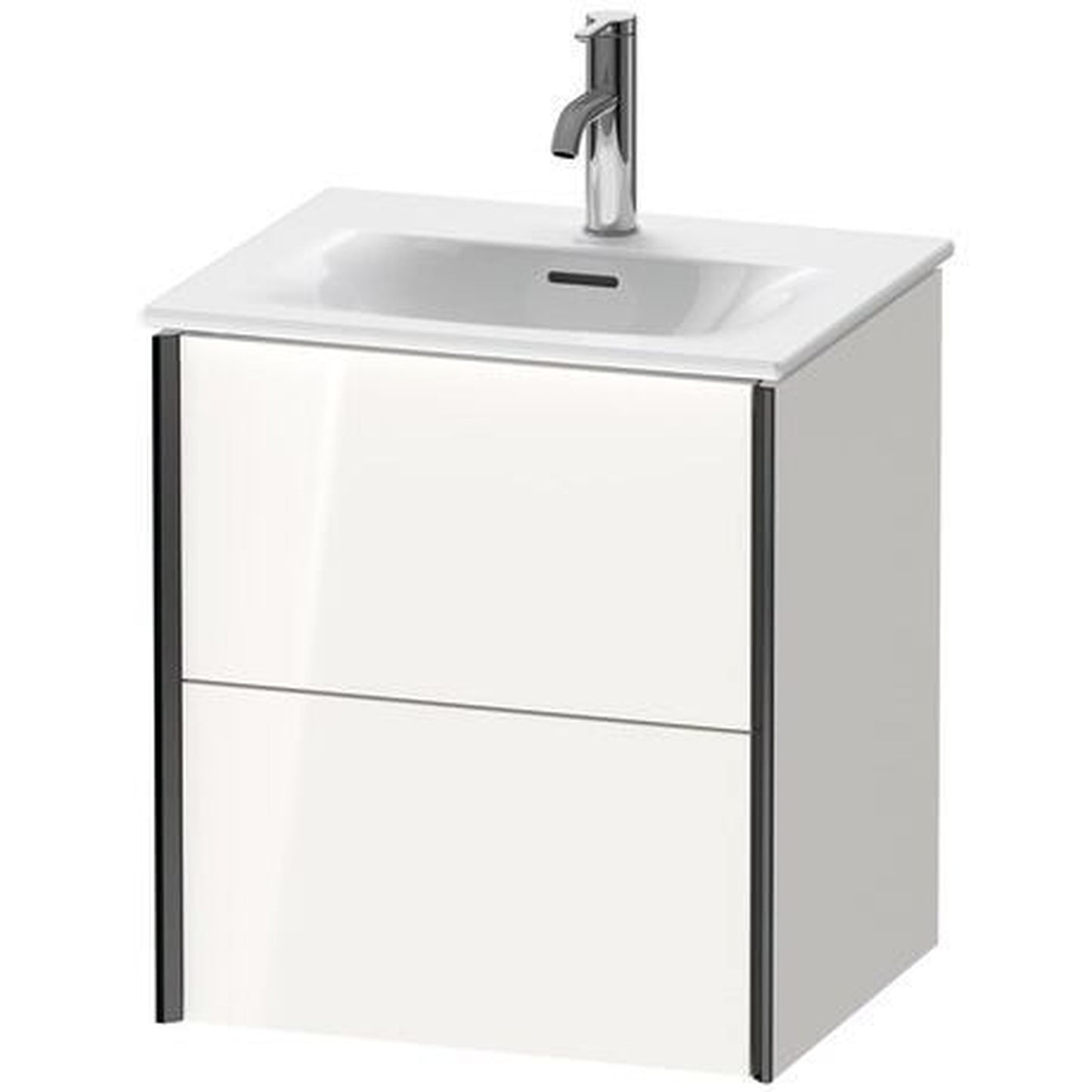 Duravit Xviu 20" x 22" x 17" Two Drawer Wall-Mount Vanity Unit, White High Gloss (XV41310B222)