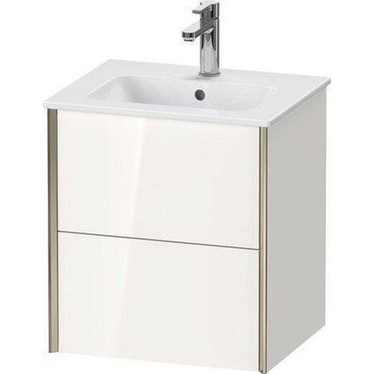 Duravit Xviu 20" x 22" x 17" Two Drawer Wall-Mount Vanity Unit, White High Gloss (XV43150B122)