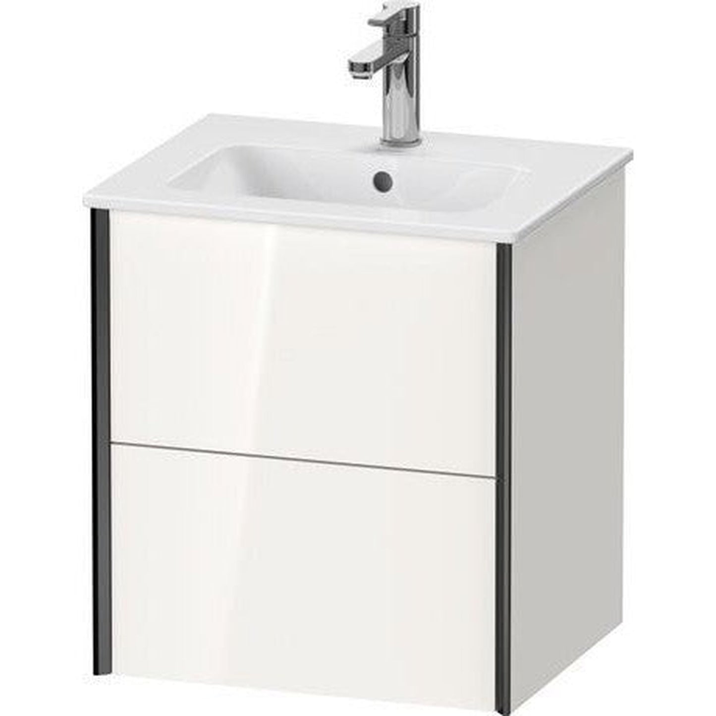 Duravit Xviu 20" x 22" x 17" Two Drawer Wall-Mount Vanity Unit, White High Gloss (XV43150B222)