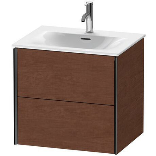 Duravit Xviu 20" x 22" x 19" Two Drawer Wall-Mount Vanity Unit, American Walnut (XV41320B213)