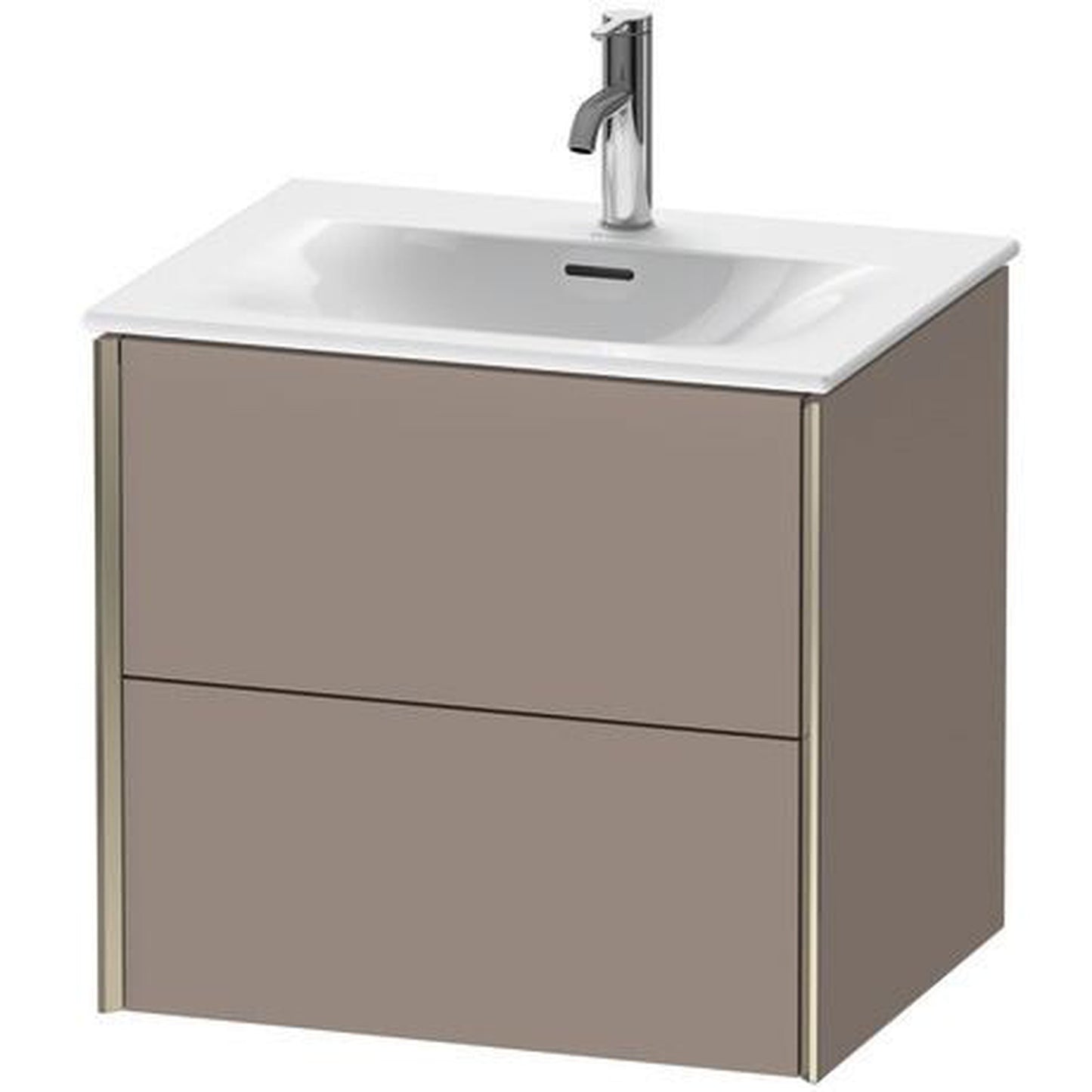 Duravit Xviu 20" x 22" x 19" Two Drawer Wall-Mount Vanity Unit, Basalt Matt (XV41320B143)