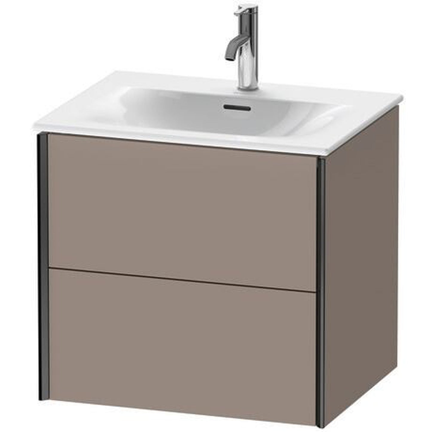 Duravit Xviu 20" x 22" x 19" Two Drawer Wall-Mount Vanity Unit, Basalt Matt (XV41320B243)