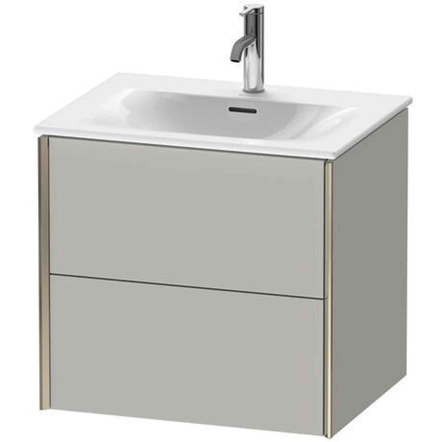 Duravit Xviu 20" x 22" x 19" Two Drawer Wall-Mount Vanity Unit, Concrete Grey Matt (XV41320B107)