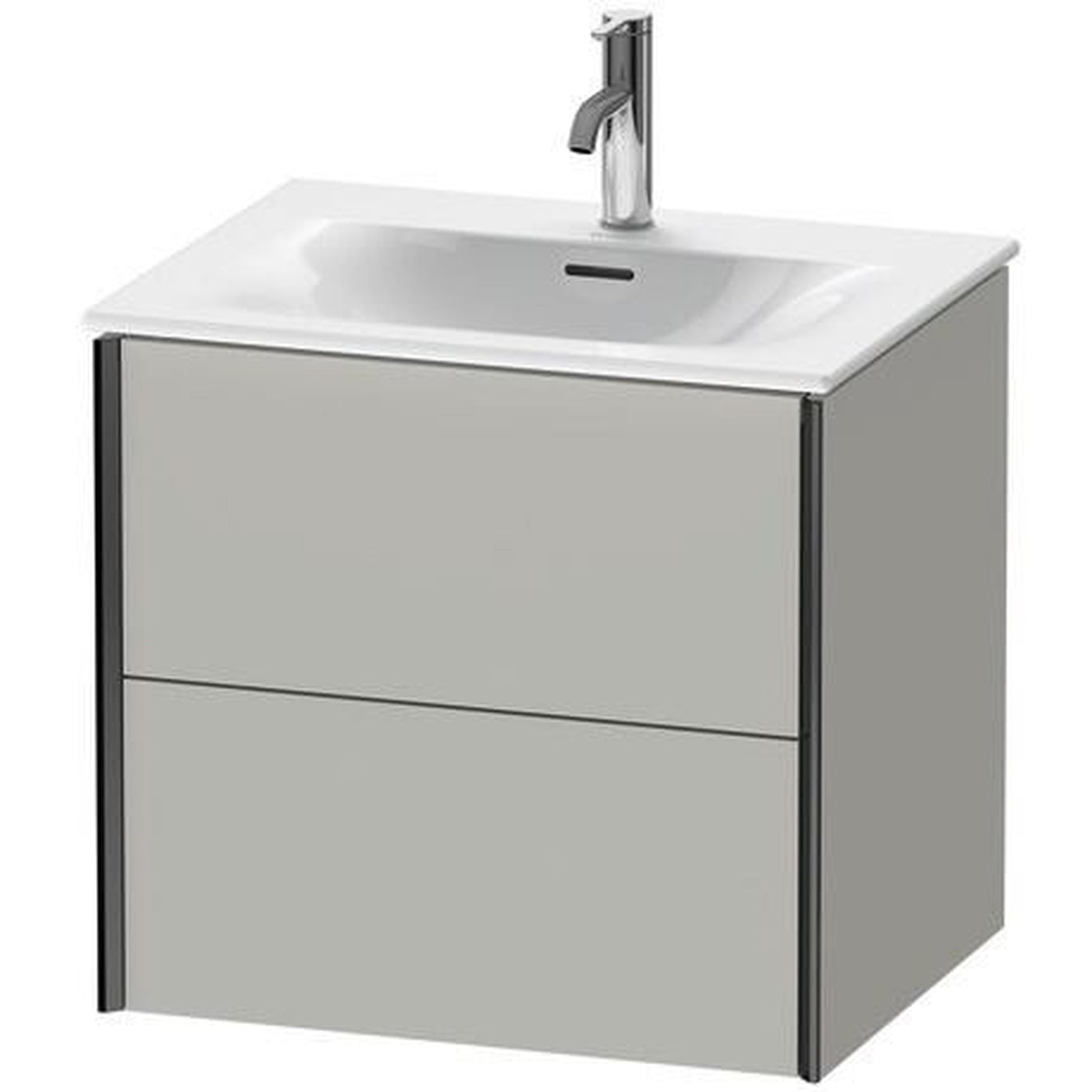 Duravit Xviu 20" x 22" x 19" Two Drawer Wall-Mount Vanity Unit, Concrete Grey Matt (XV41320B207)