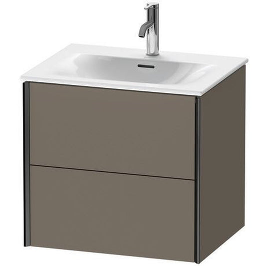 Duravit Xviu 20" x 22" x 19" Two Drawer Wall-Mount Vanity Unit, Flannel Grey Satin Matt Lacquer (XV41320B290)