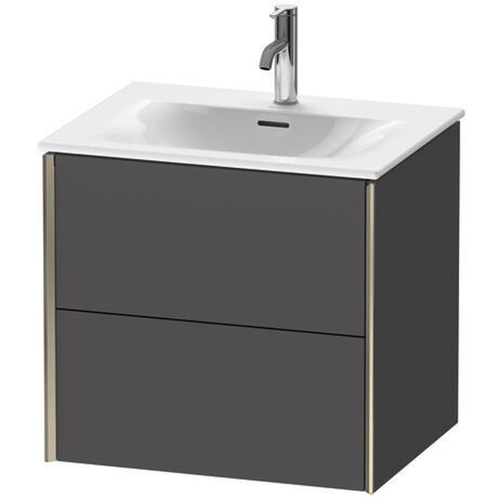 Duravit Xviu 20" x 22" x 19" Two Drawer Wall-Mount Vanity Unit, Graphite Matt (XV41320B149)