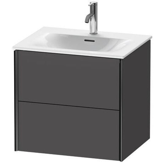 Duravit Xviu 20" x 22" x 19" Two Drawer Wall-Mount Vanity Unit, Graphite Matt (XV41320B249)