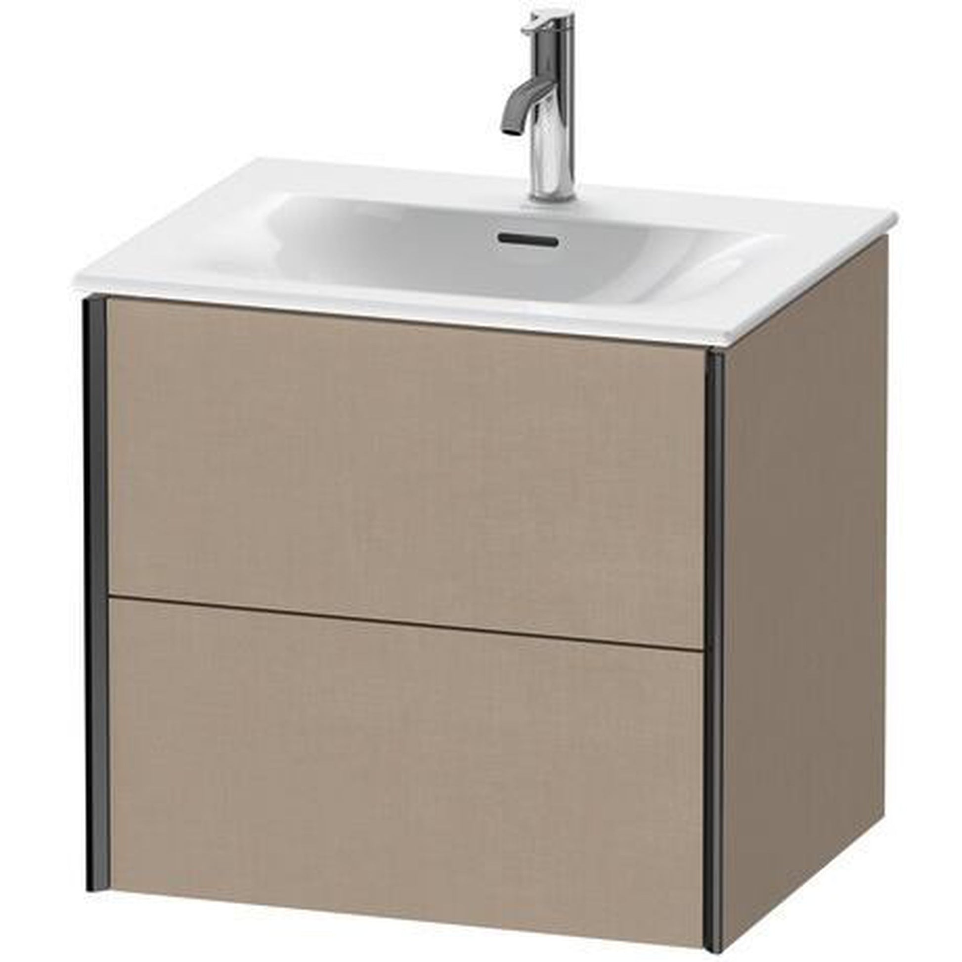 Duravit Xviu 20" x 22" x 19" Two Drawer Wall-Mount Vanity Unit, Linen (XV41320B275)