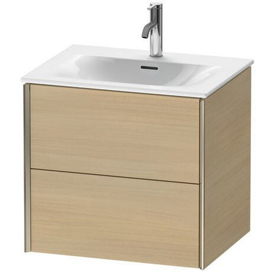 Duravit Xviu 20" x 22" x 19" Two Drawer Wall-Mount Vanity Unit, Mediterreanean Oak Real Wood Veneer (XV41320B171)