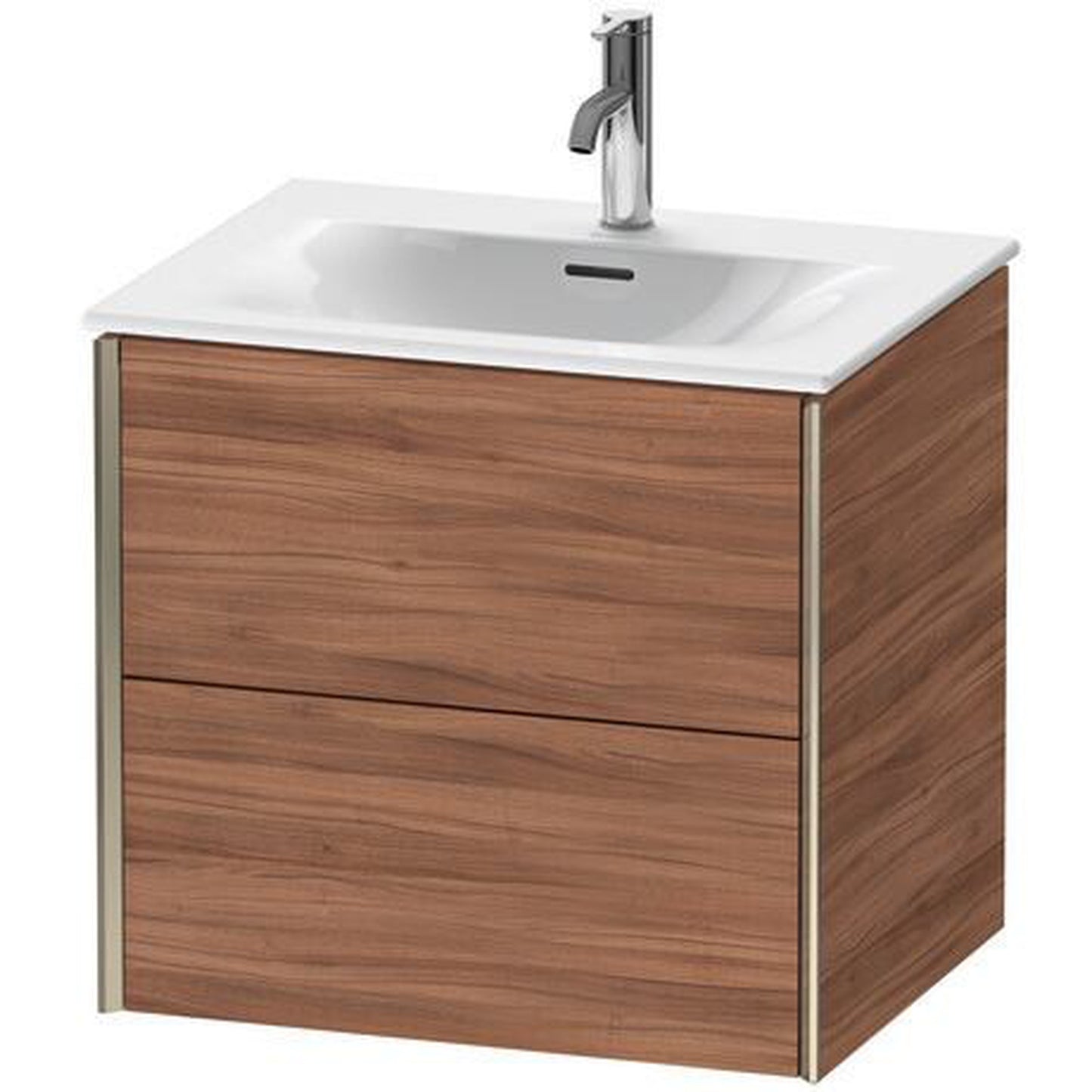 Duravit Xviu 20" x 22" x 19" Two Drawer Wall-Mount Vanity Unit, Natural Walnut (XV41320B179)