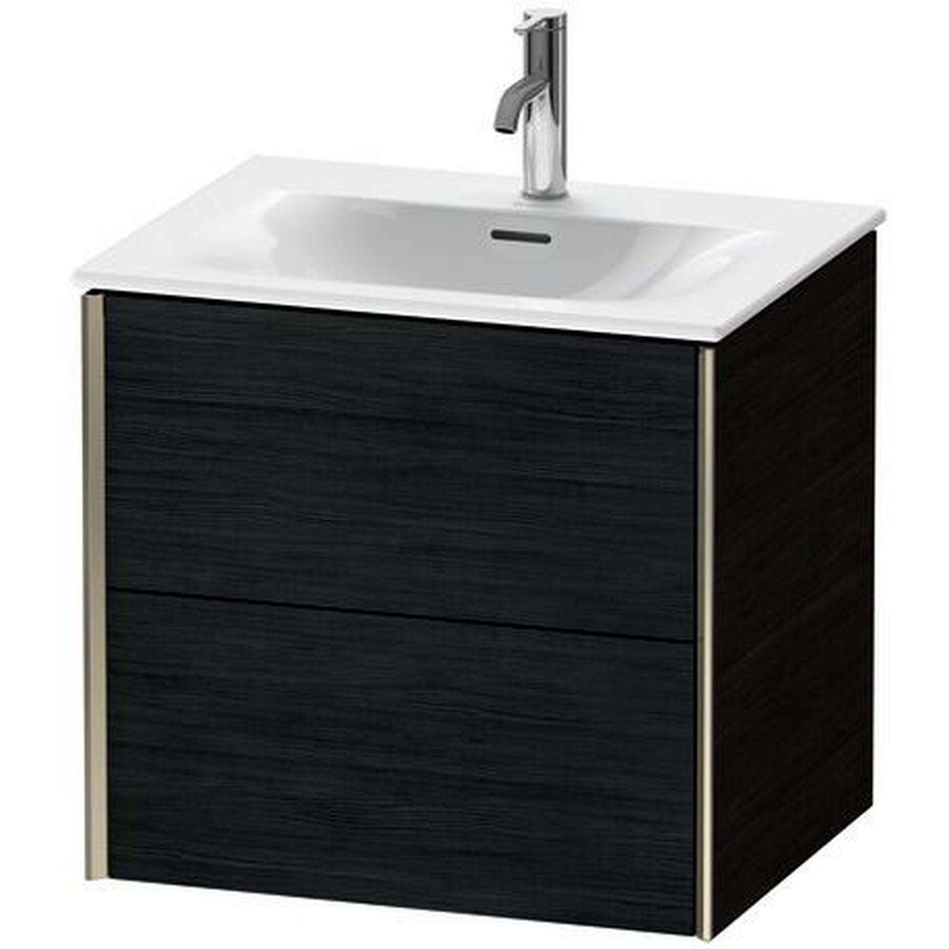 Duravit Xviu 20" x 22" x 19" Two Drawer Wall-Mount Vanity Unit, Oak Black (XV41320B116)