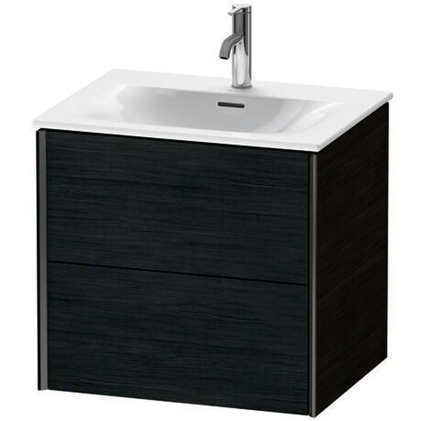 Duravit Xviu 20" x 22" x 19" Two Drawer Wall-Mount Vanity Unit, Oak Black (XV41320B216)