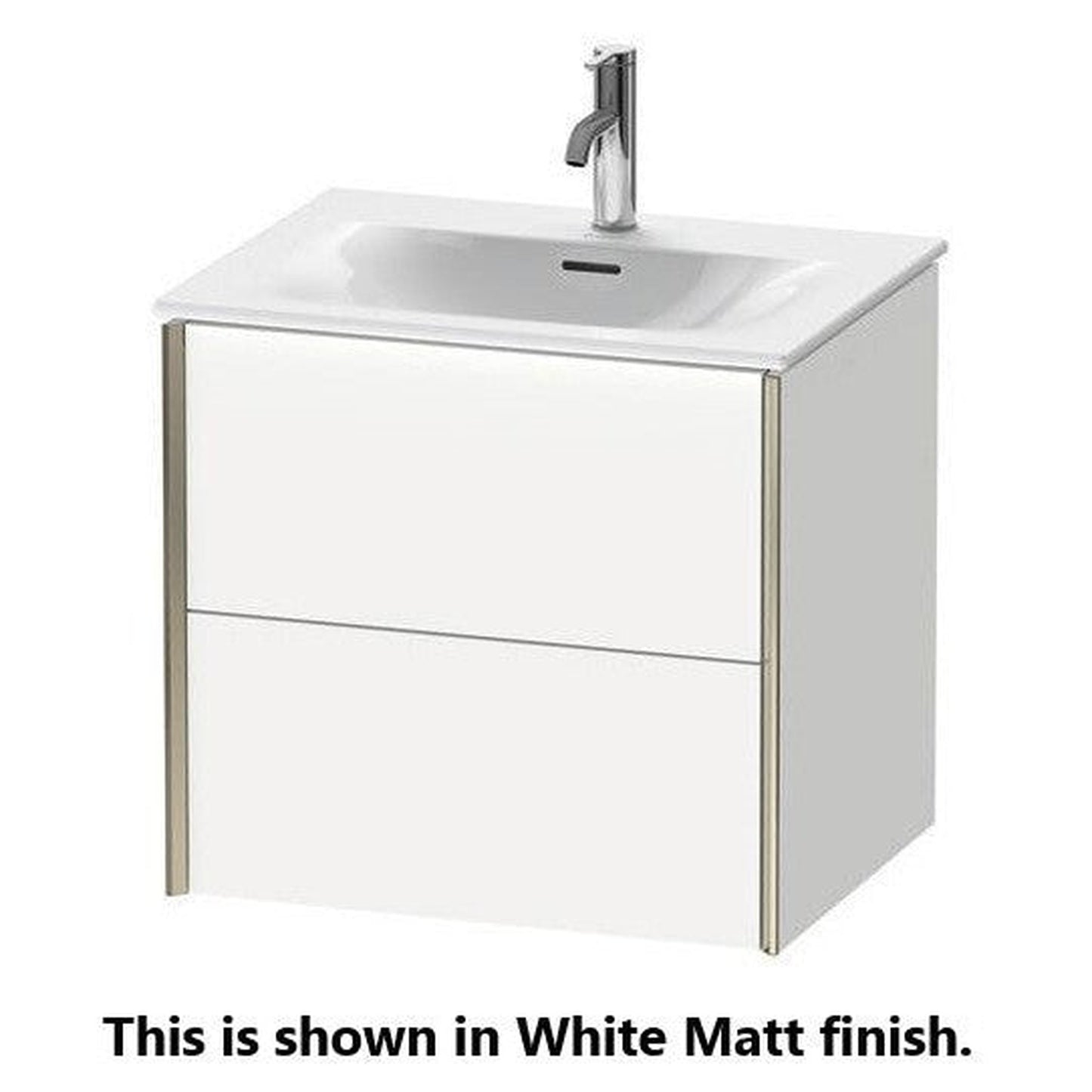 Duravit Xviu 20" x 22" x 19" Two Drawer Wall-Mount Vanity Unit, Stone Blue High Gloss Lacquer (XV41320B147)